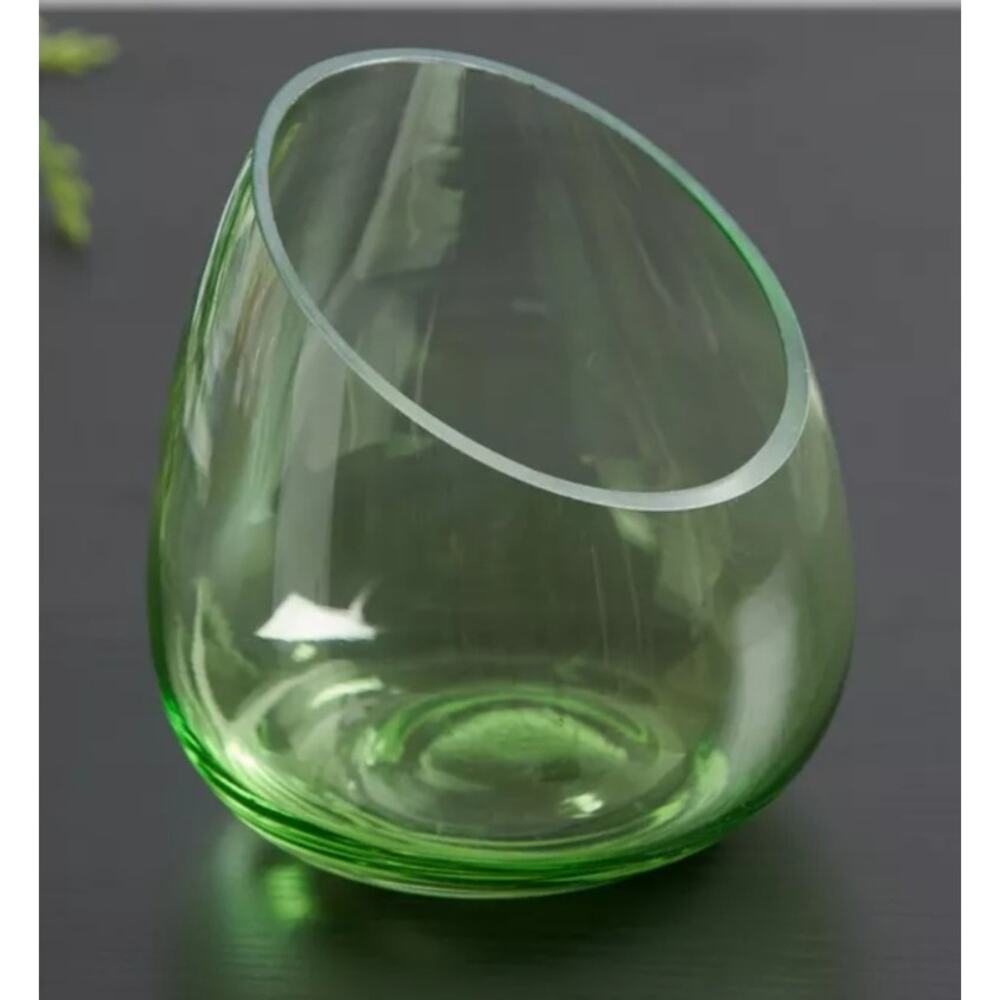 NWOT Rudio Green Glass Vase Candleholders - Set of four